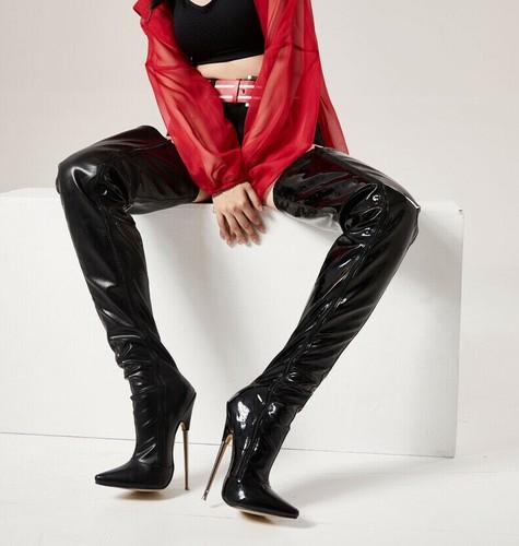 High heel crotch boots metal - heel,