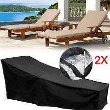 2x Waterproof Sunbed/Sun Lounger Outdoor Garden Furniture Cover Patio Rattan Bed