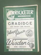1933  Cricketer Magazine Herbert Sutcliffe Match Results Downside School