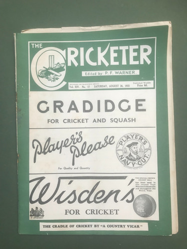 1933 cricketer magazine - ,