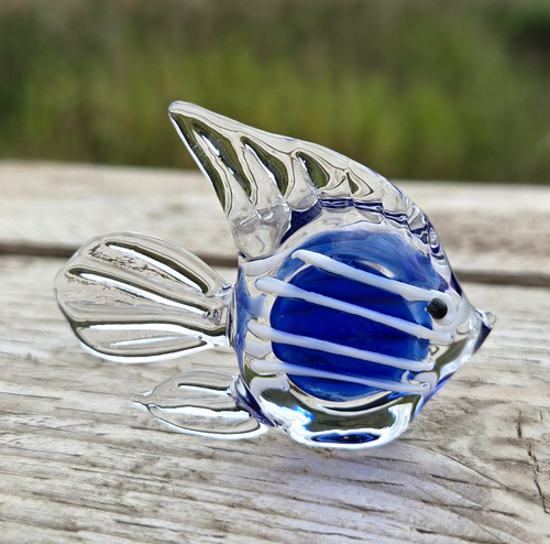 Mini glass fish figurine clear - glass,
