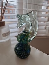 Vintage MDINA ART GLASS SEAHORSE Figurine Paper Weight