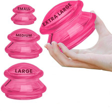 Silicone Cupping Set - Massage Cups for Cupping Therapy Set of 4 Pink