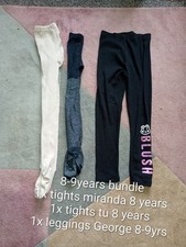 Girls 8-9years Small Bundle 2x Tights 1x Leggings In Very Good Condition