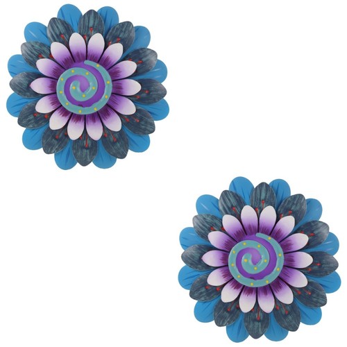 Blue iron flower wall art - wall,