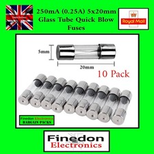 10x 250mA 0.25A 5x20mm Tube