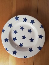 BEAUTIFUL EMMA BRIDGEWATER CREAM & BLUE STAR PATTERN 9 INCH PLATE