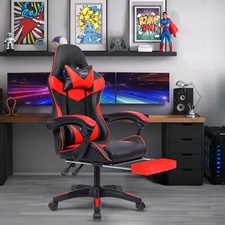 Neo Chair Gaming Office PU Leather Massage Sport Racing Lumbar Headrest Footrest