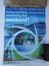 Original BEACONS BUS VINYL WINDOW DECAL Bus Poster Tourist Advertising Travel 