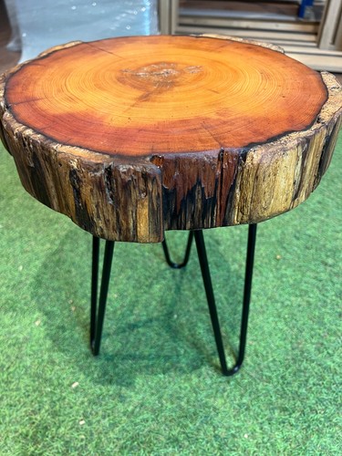 Wooden coffee table round tree - coffee,
