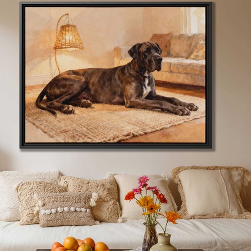 Great dane dog oil painting - great,