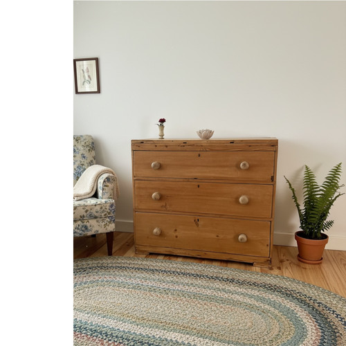 Antique victorian pine chest - pine,