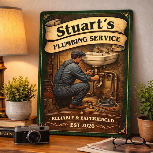 Personalised plumber metal - personalised,