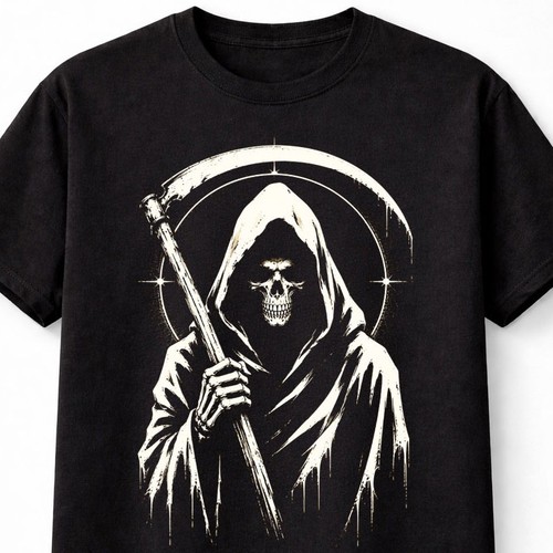Grim reaper skull - grim, scythe