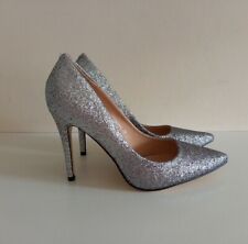 Bestelle Silver Glitter Heel Court Shoes Occasion Party Evening Wedding UK6 EU39