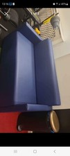 Blue Leather 2 Seater Sofa