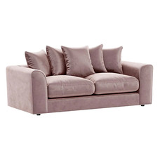 Brooklyn Pink Corner Sofa 3&2 Seater Plush Velvet Fabric Left Right Fibre Modern