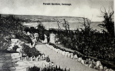 Swanage, Parade Gardens, Ivoresque Series Vintage Image Picture Postcard Dorset