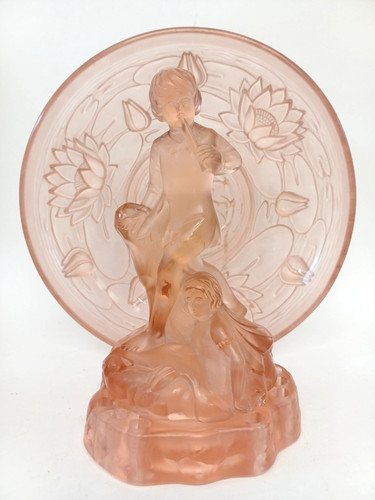 Art deco pink glass seerosen - deco,