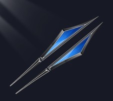 2pcs blue car wing - blue, badge