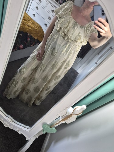 Monsoon ivory and gold ruffle - monsoon,