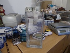 Clear glass vase - clear, heavy