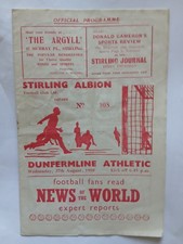 STIRLING ALBION v DUNFERMLINE ATHLETIC 27 August 1958