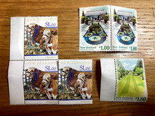 6 x New Zealand stamps Simmental cattle gardens unused