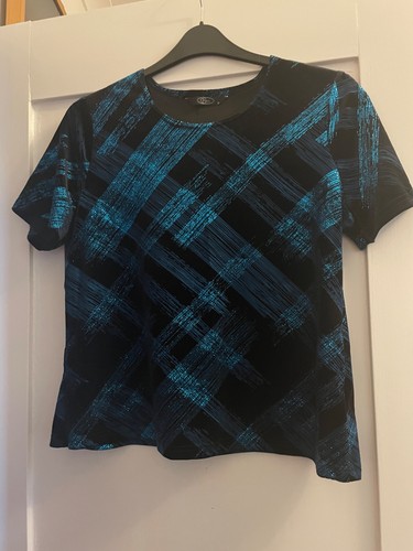 Black blue sparkly - blue, short