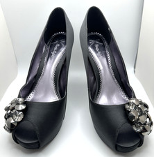 New! Phase Eight UK4 Eu37 US6 charcoal grey satin peep toe platform Ava shoes