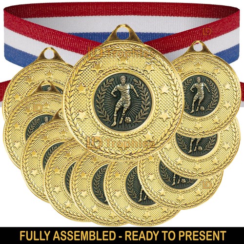 Football medals ribbons - football,