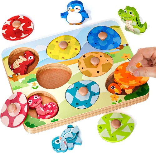 Animals peg puzzles wooden - animals,