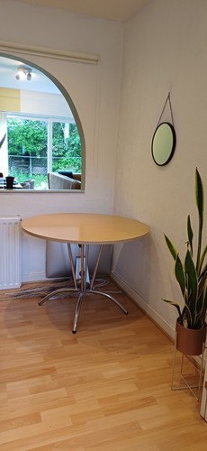 Round retro wooden chrome - round,