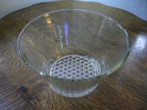 Vintage clear glass blown - glass,