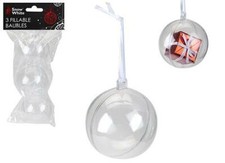 3 Fillable Baubles Plastic
