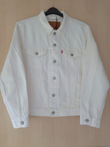Levi white denim trucker