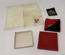 Vintage Embroidered Hankerchiefs Patch Mixed Lot Bundle Job-Lot (L4) Flags Box