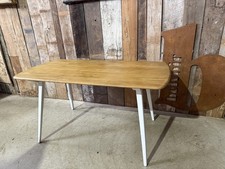 Vintage Ercol Style Oak Retro Splayed Leg Kitchen Dining Table. L136