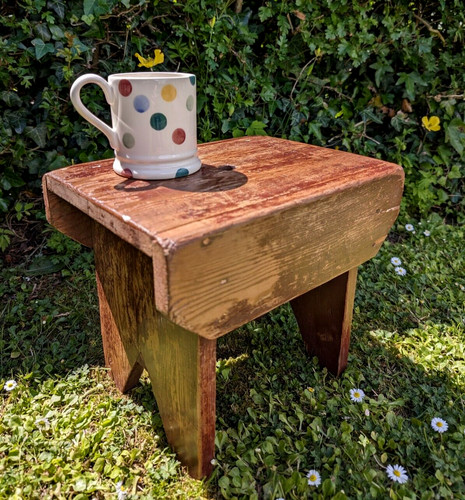 Antique wooden stool primitive - antique,