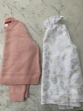 Mini Boden Peter Pan Collar Shirt And Pink Jumper Girls Set