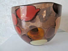 Signed Will Shakspeare 'SHAKS' NOUGAT design British Studio/Art Glass Bowl/Dish