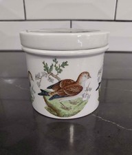 Portmeirion Birds of Britain 4" Canister with Ceramic Lid, VTG 1970s Porcelan