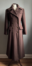 AQUASCUTUM WOOL MILITARY COAT 12 10 trench princess duster fit flare VINTAGE