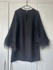 Coast Black Ostrich Feather Dress