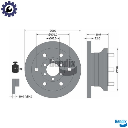 Brake disc bds1294 for - disc,
