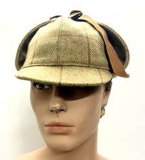 OLNEY TRAIDITIONAL DEERSTALKER HAT 100% WOOL SIZE 58 7 1/8 MADE IN ENGLAND