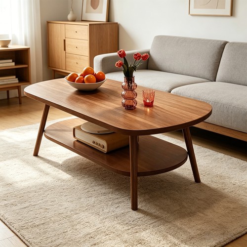 Oval wooden coffee - oval, table