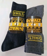 Brand New 3 Pack X 2 DeWalt Socks Size 6-11 Guaranteed Tough Black  Grey 6 Pairs