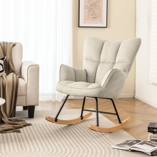 Contemporary linen rocking - contemporary,