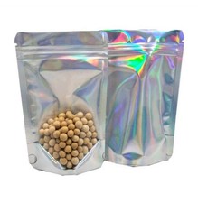 WACCOMT Pack 50pcs Stand Up Pouches Zipper Lock Mylar Bags Resealable Clear Fron